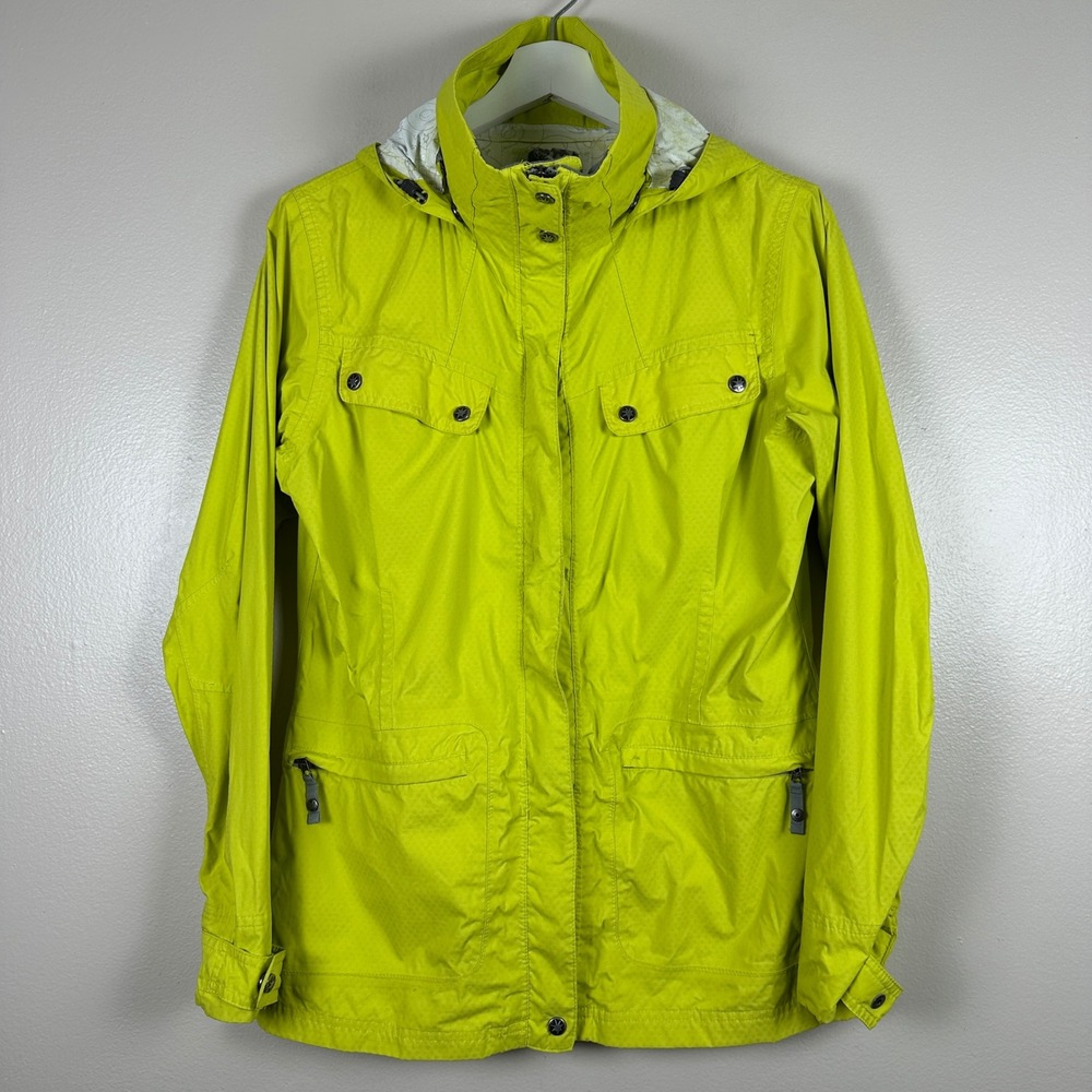 ISIS Women's S Rain Jacket Lime Green Waterproof Breathable Hooded Utility